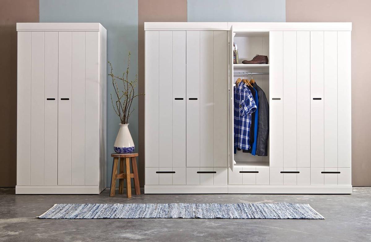 mutoni Kleiderschrank Connect 2-türig basic Kiefer FSC weiss  