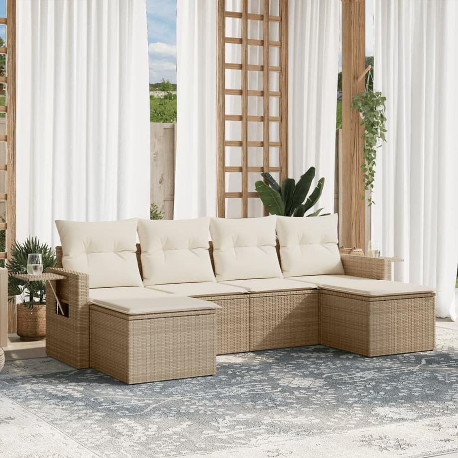 VidaXL set divano da giardino Polirattan  
