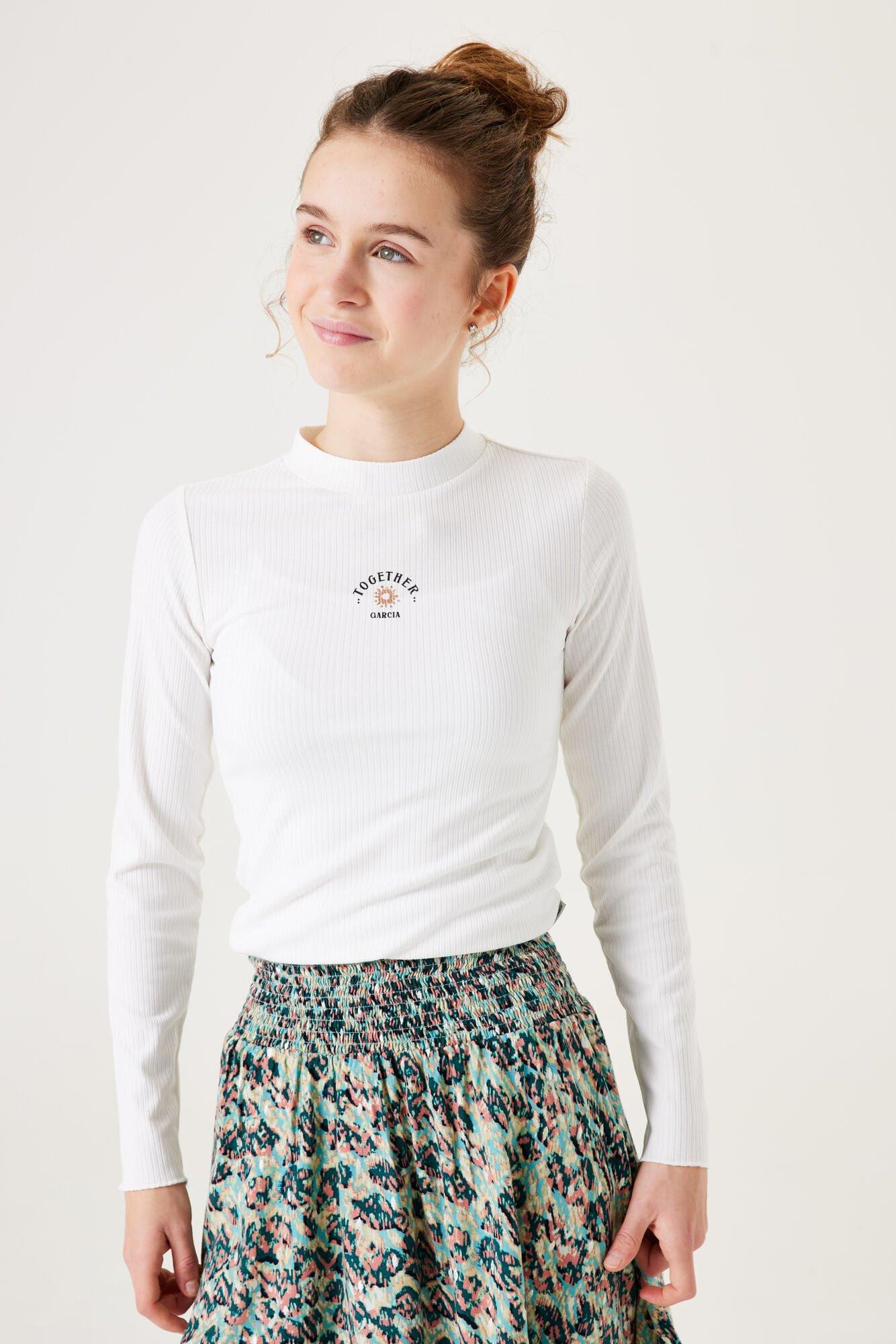 GARCIA  Mädchen Langarmshirt Together white 