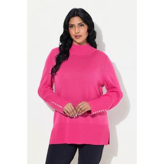 Ulla Popken  Pullover, Woll-Seidenmischung, Stehkragen, Zierperlen 