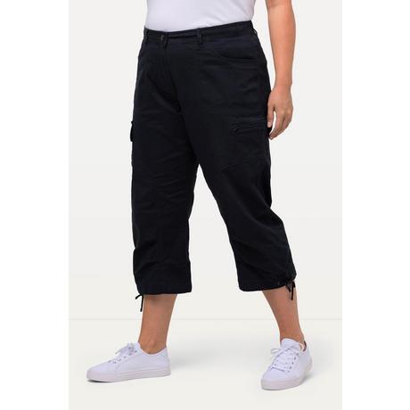 Ulla Popken  Pantaloni cargo a 7/8 con cintura comoda 