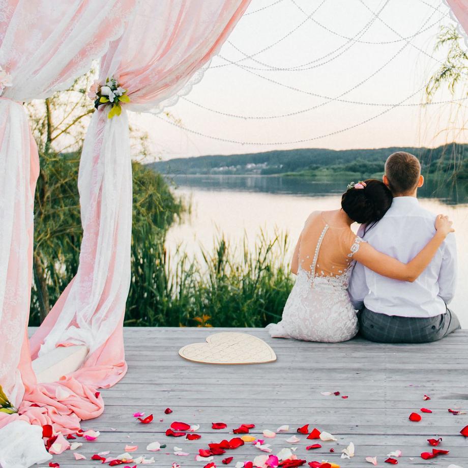 B2X  Puzzle livre d'or de mariage en bois 