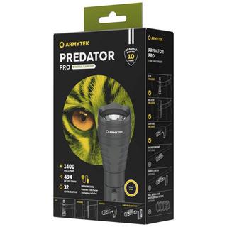 ArmyTek  Predator Pro Magnet USB Warm Taktische Taschenlampe 2 in 1 mit magnetischer Aufladung 