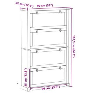 VidaXL Armoire à chaussures bois de pin  