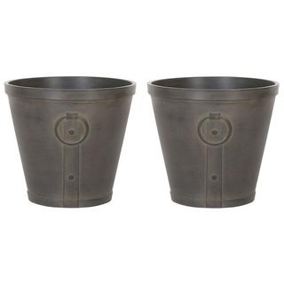 Beliani Lot de 2 pots de fleurs en Mélange de pierre Rétro VARI  