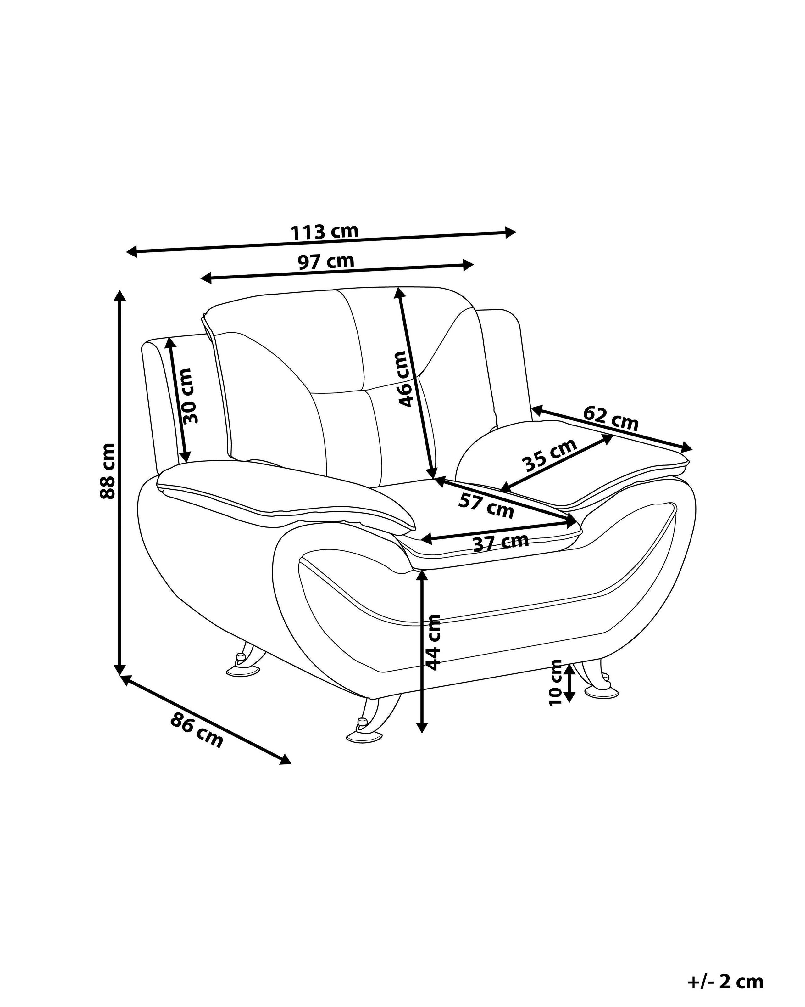 Beliani Fauteuil club en Cuir PU Moderne LEIRA  