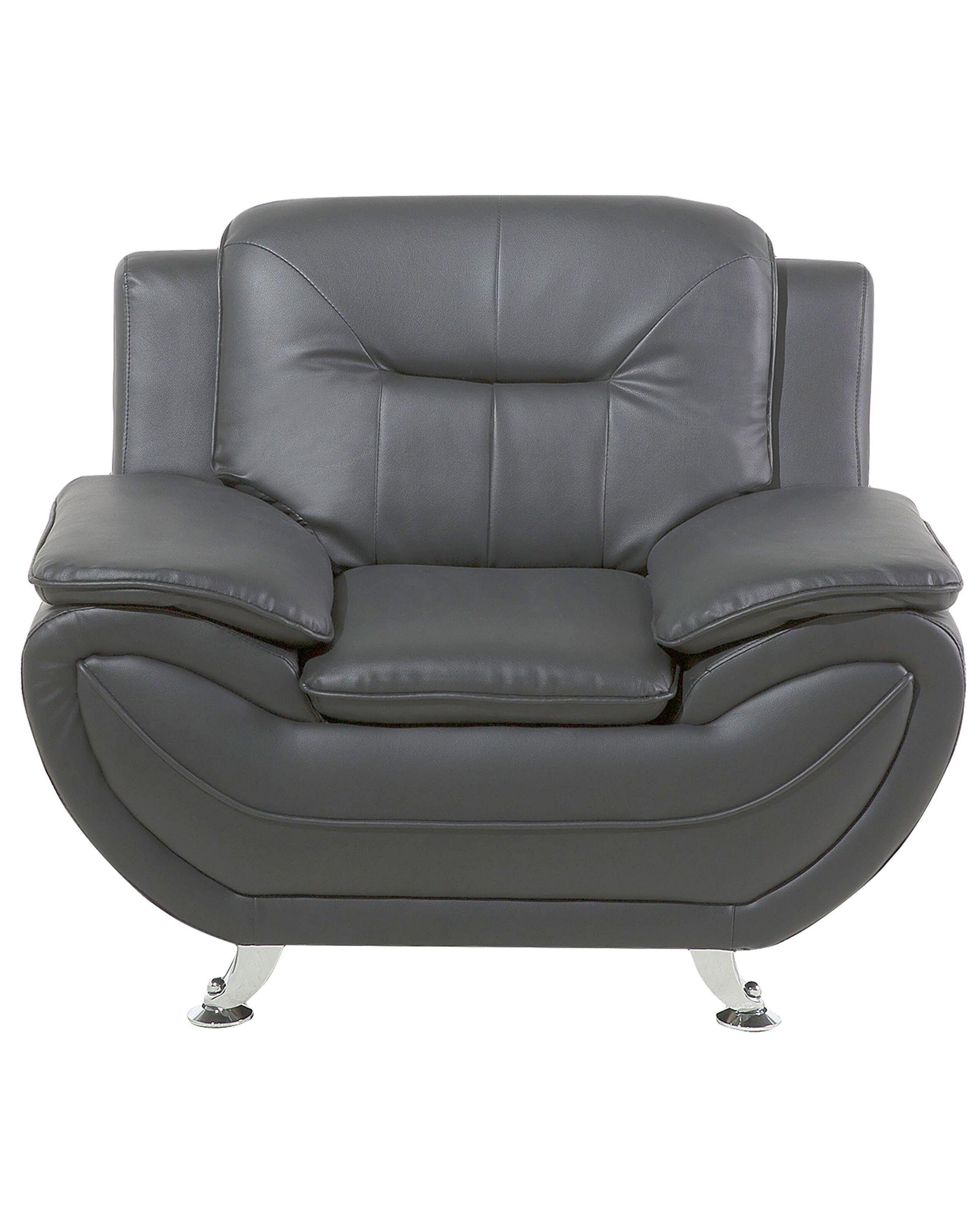 Beliani Fauteuil club en Cuir PU Moderne LEIRA  