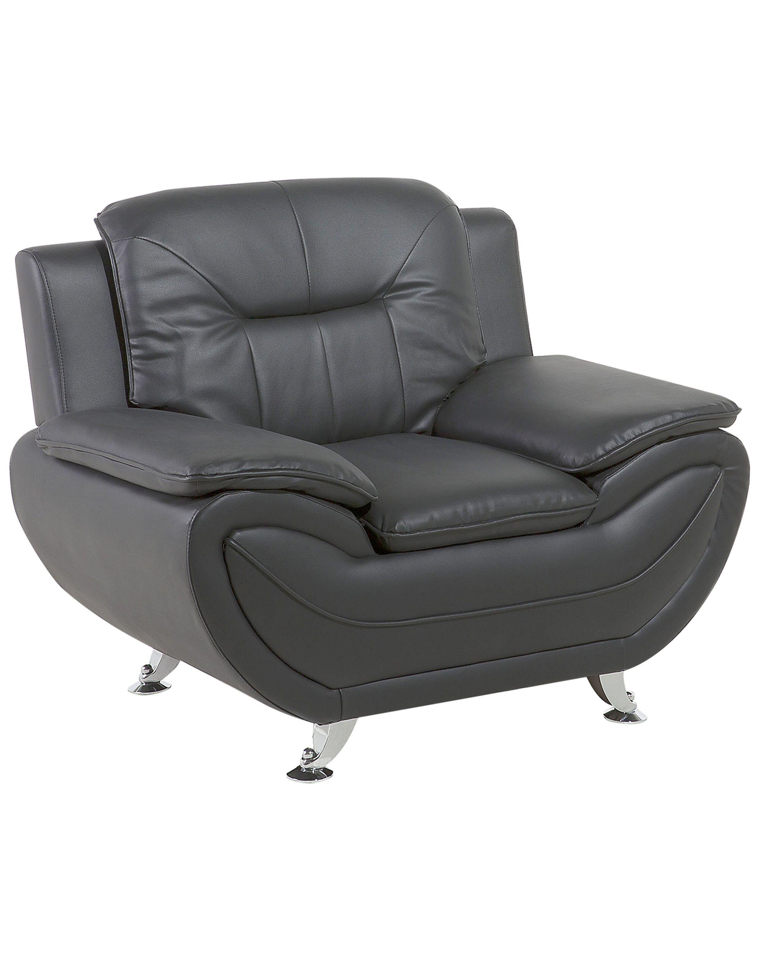 Beliani Fauteuil club en Cuir PU Moderne LEIRA  