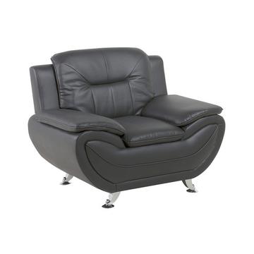 Fauteuil club en Cuir PU Moderne LEIRA