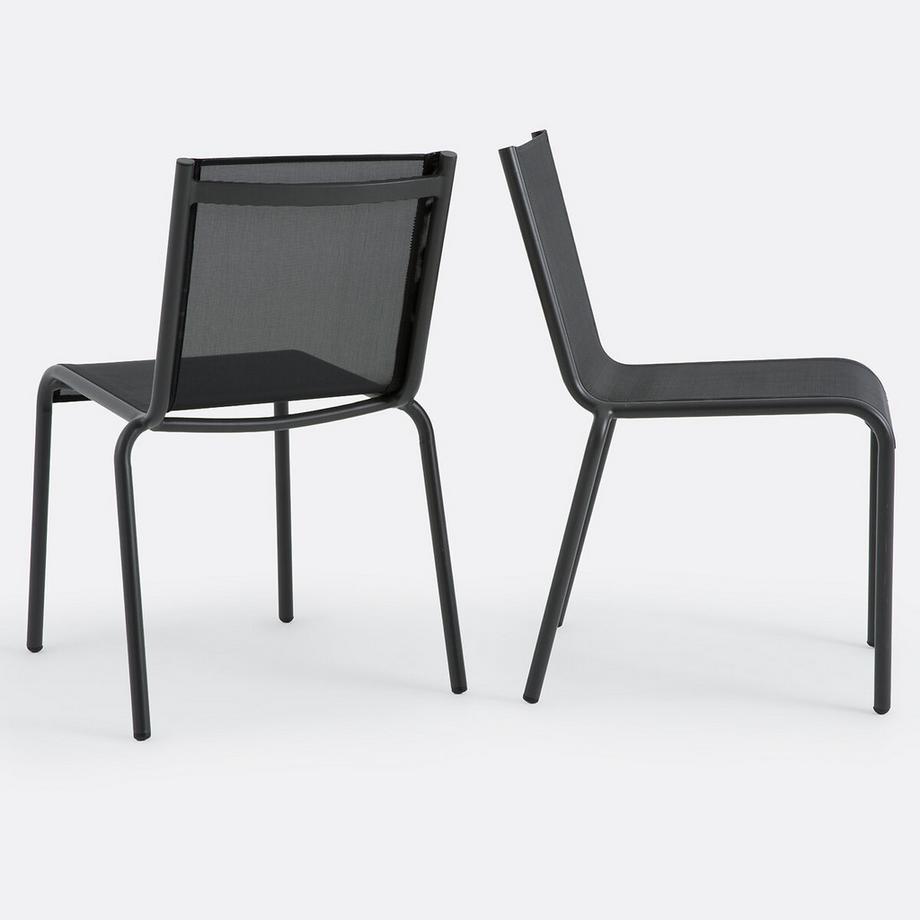La Redoute Intérieurs Lot de 2 chaises de jardin en aluminium et textilène  
