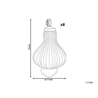 Beliani Set di 8 palline decorative en Vetro Rustico BRILLANT  