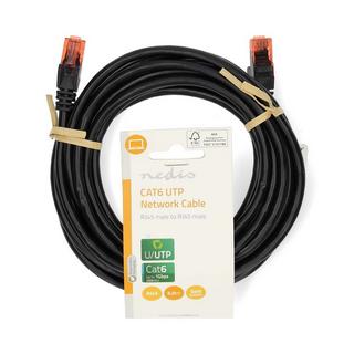 Nedis  Câble réseau Cat6 | RJ45 Mâle | RJ45 Mâle | U / UTP | 5,00 m | Round | PVC | Noir | Étiquette 