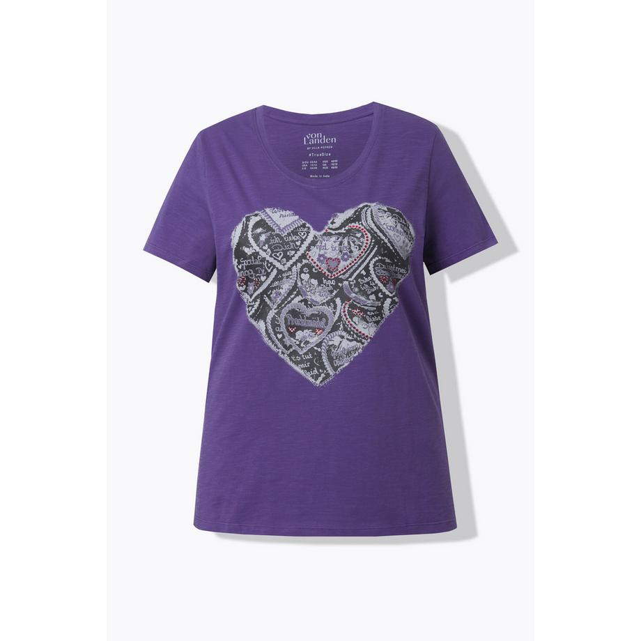 Ulla Popken T-Shirt Classic Motivo Tradizionale Girocollo Maniche Corte  