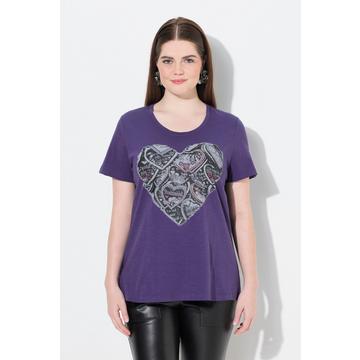 T-shirt classica con design in tradizionale stile Tracht, scollo a girocollo e mezze maniche