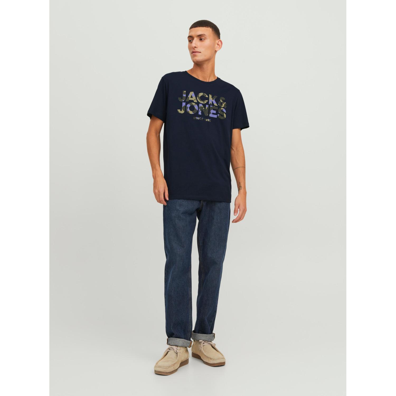 JACK & JONES Jjjames Rundhals T-Shirt mit Logo-Print  