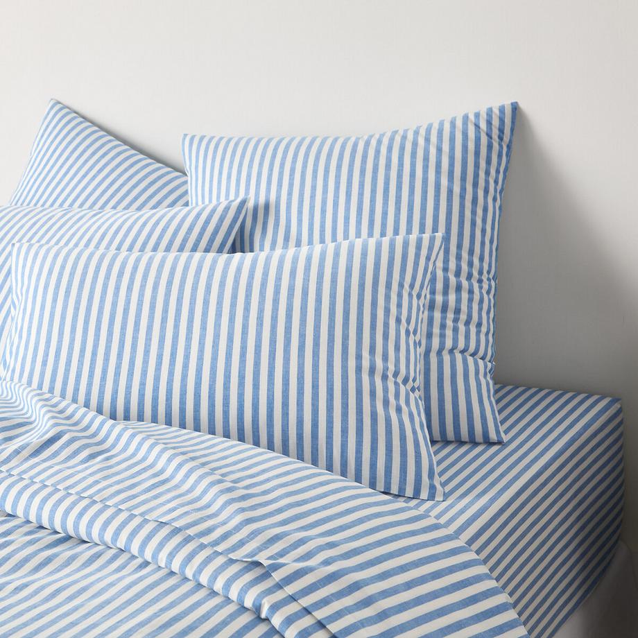 La Redoute Intérieurs Soizic Gestreifter Kissenbezug Blau  