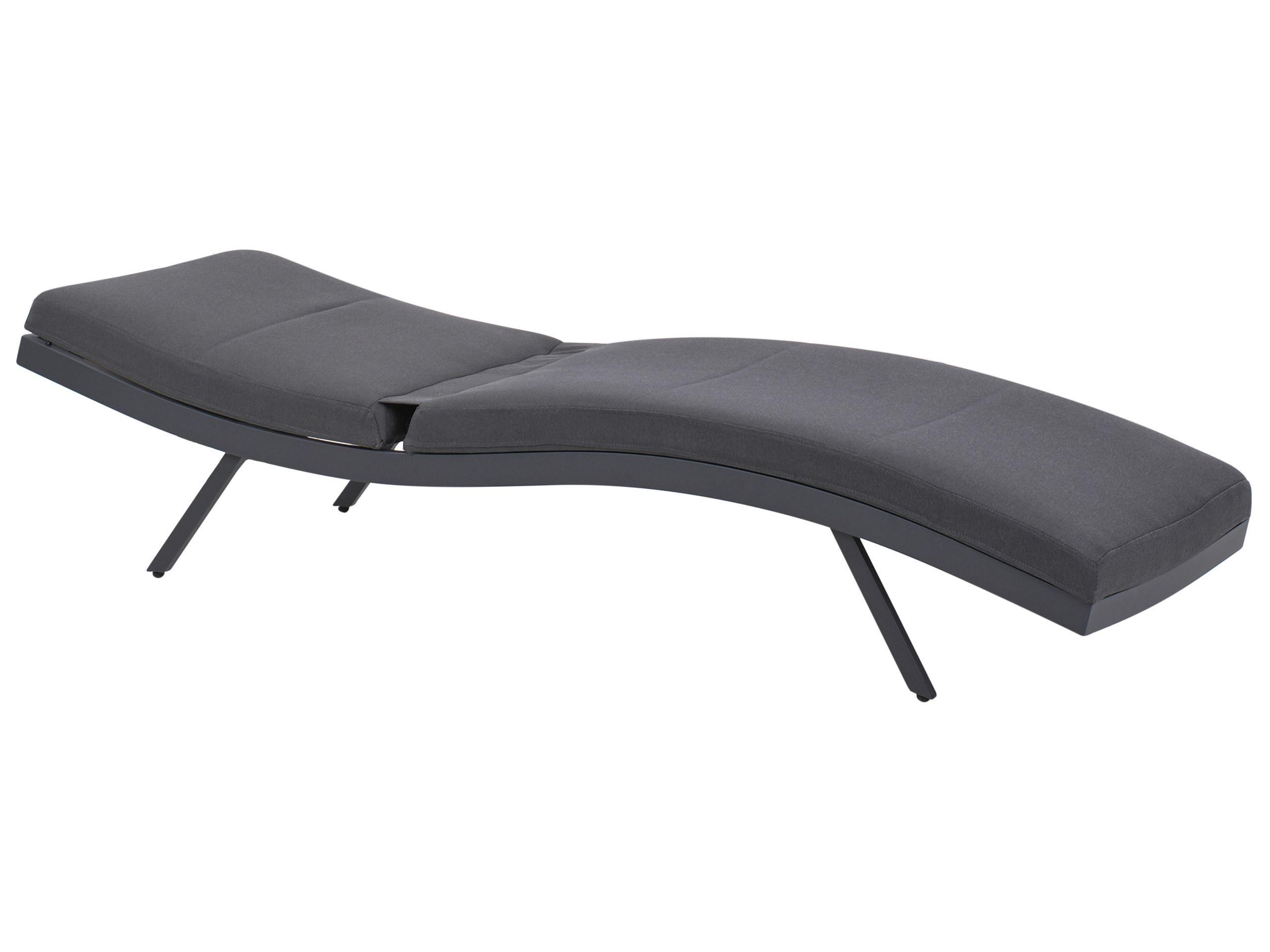 Beliani Lettino Prendisole con Cuscino en Alluminio Industriale AMELIA  