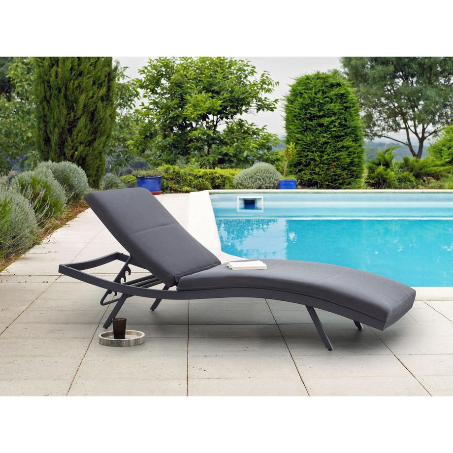 Beliani Sonnenliege mit Kissen aus Aluminium  AMELIA  