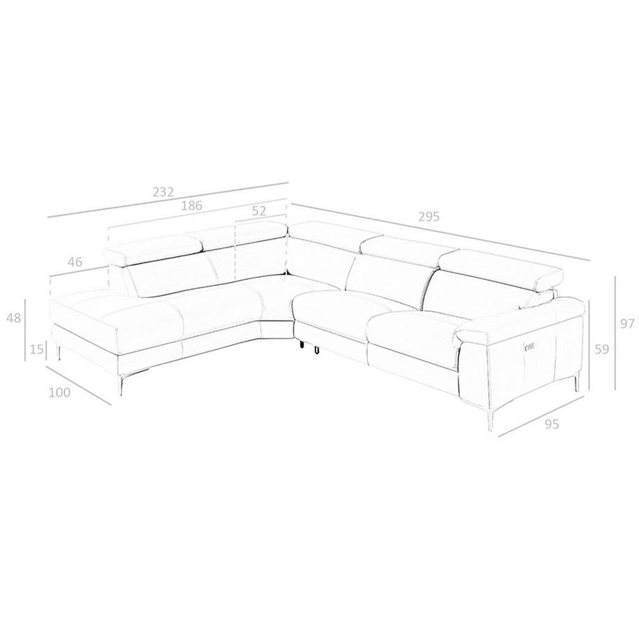 ANGEL CERDA Divano relax chaise longue sinistra in pelle di visone  