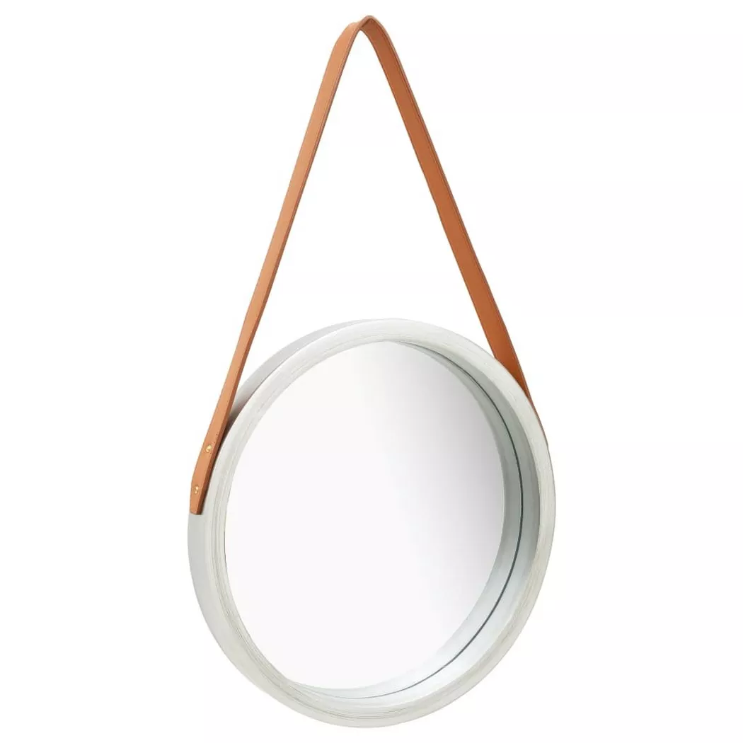 Miroir mural avec sangle 40 cm Argenté vidaXL