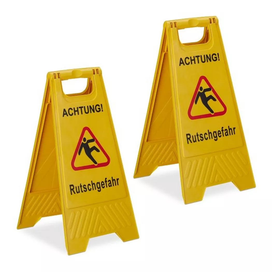 B2X - Aufsteller Rutschgefahr im 2er Set, 65 CM