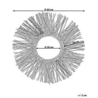 Beliani Wandspiegel aus Rattan Boho KALASIN  
