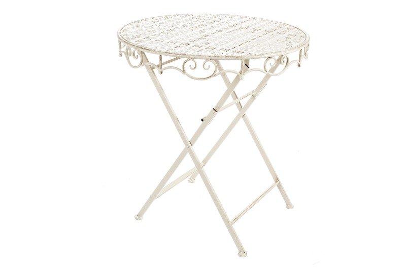 mutoni Table bistrot métal Emily blanche ronde 70x70  