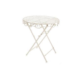 mutoni Table bistrot métal Emily blanche ronde 70x70  