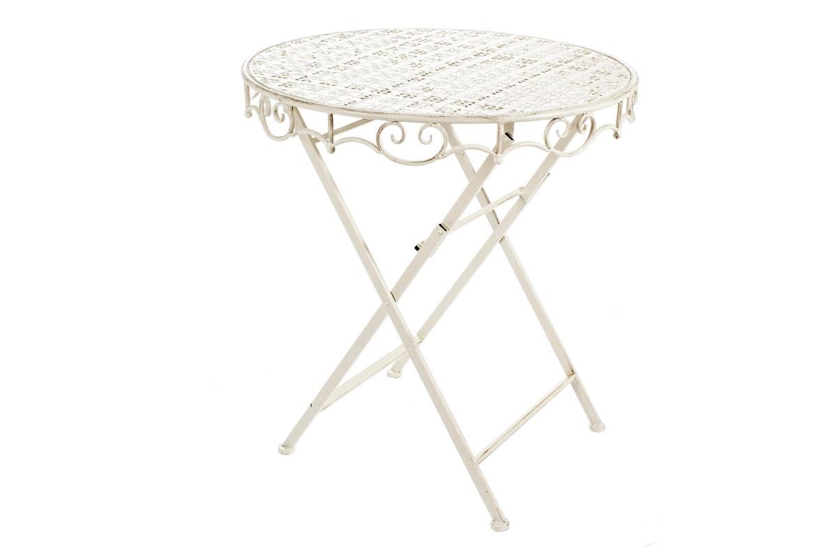 mutoni Table en métal Emily table de bistrot blanche ronde 70x70  