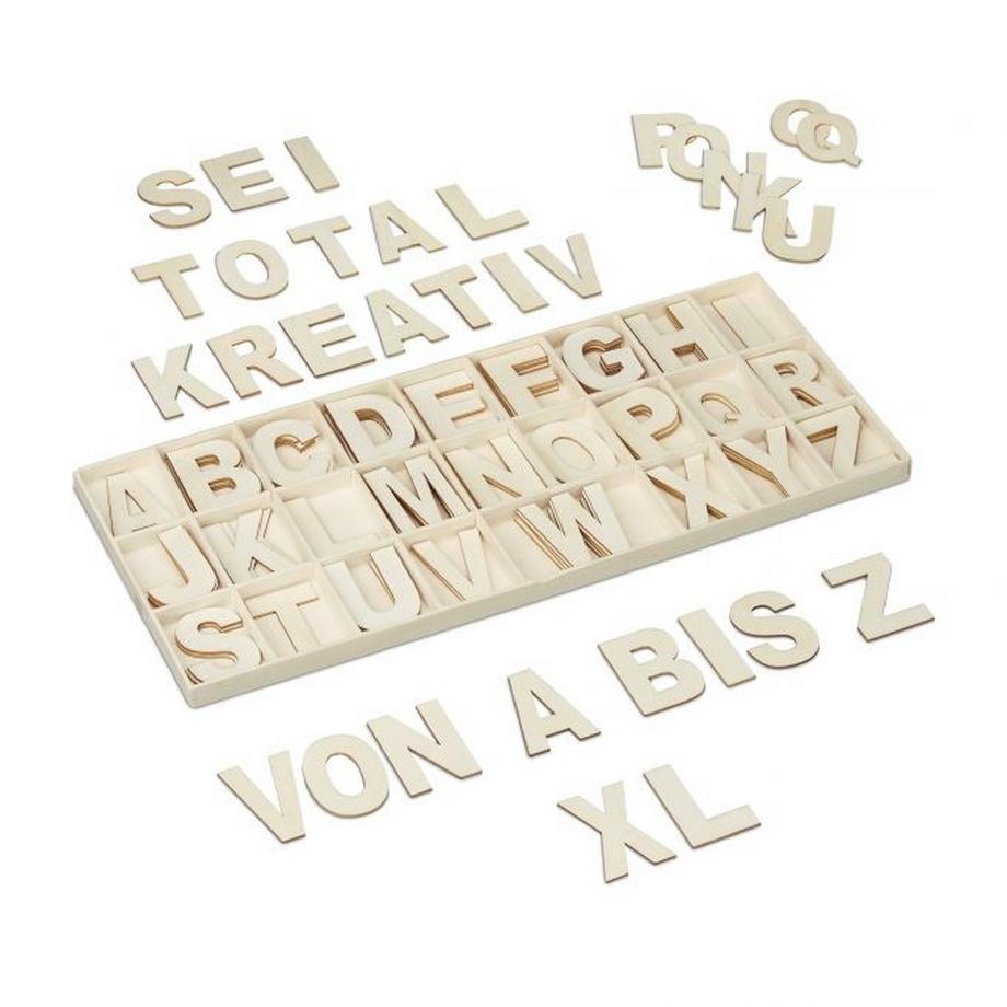 Set di lettere XL in legno 104 pezzi.