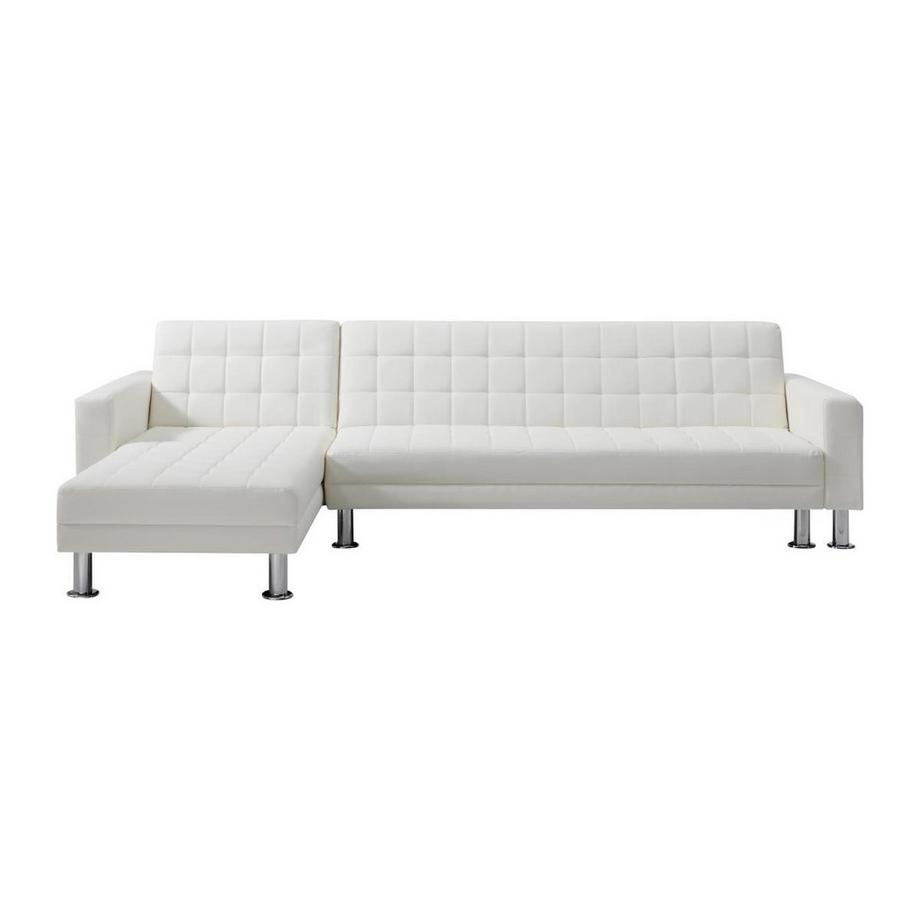 Vente-unique Canapé d'angle convertible et réversible en simili blanc WILLIS II  