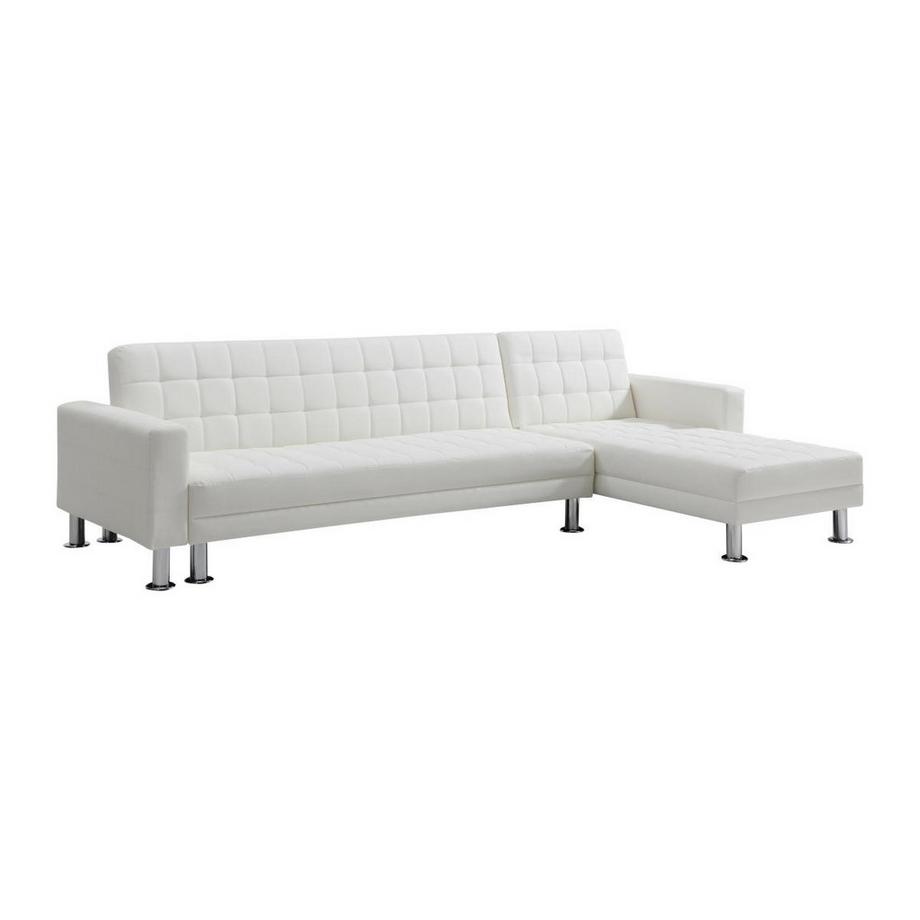 Canapé d'angle convertible et réversible en simili blanc WILLIS II