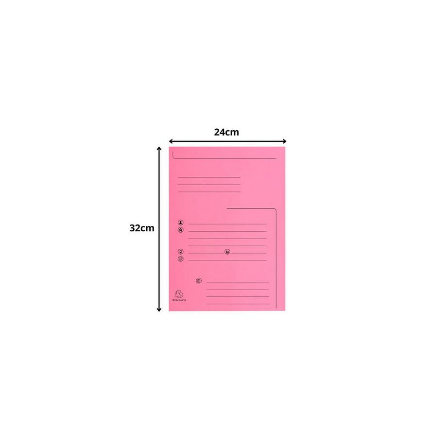 Exacompta 25er Packung Aktenmappen mit 2 Klappen SUPER 210 Contact - 24x32cm - x 5  