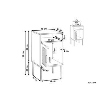 Beliani Table de chevet en Panneau de particules de bois Rétro PASCO  