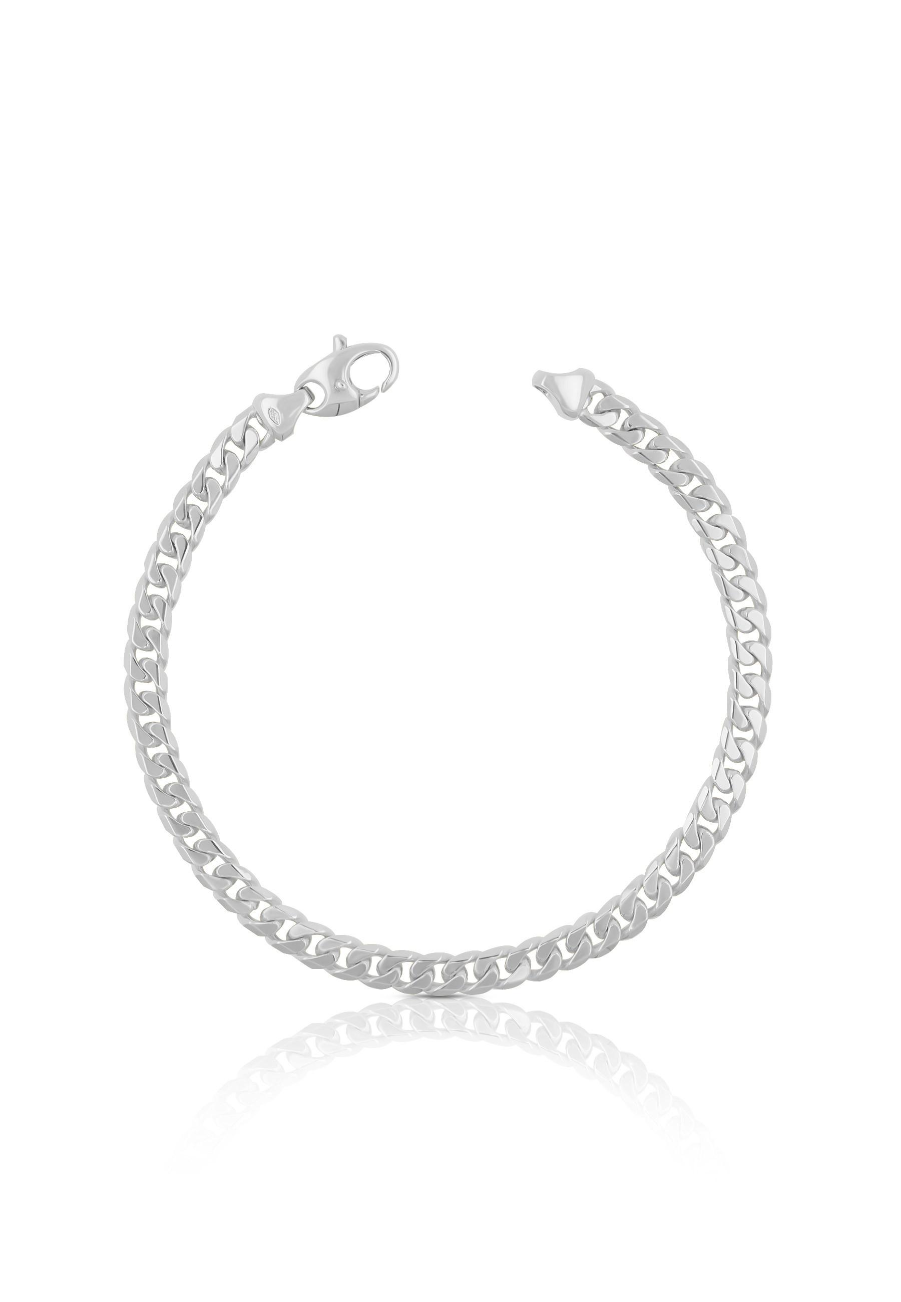 MUAU Schmuck  Bracelet Collier de tank en or blanc 750, 22cm, 6mm 