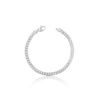 MUAU Schmuck  Bracelet Collier de tank en or blanc 750, 22cm, 6mm 