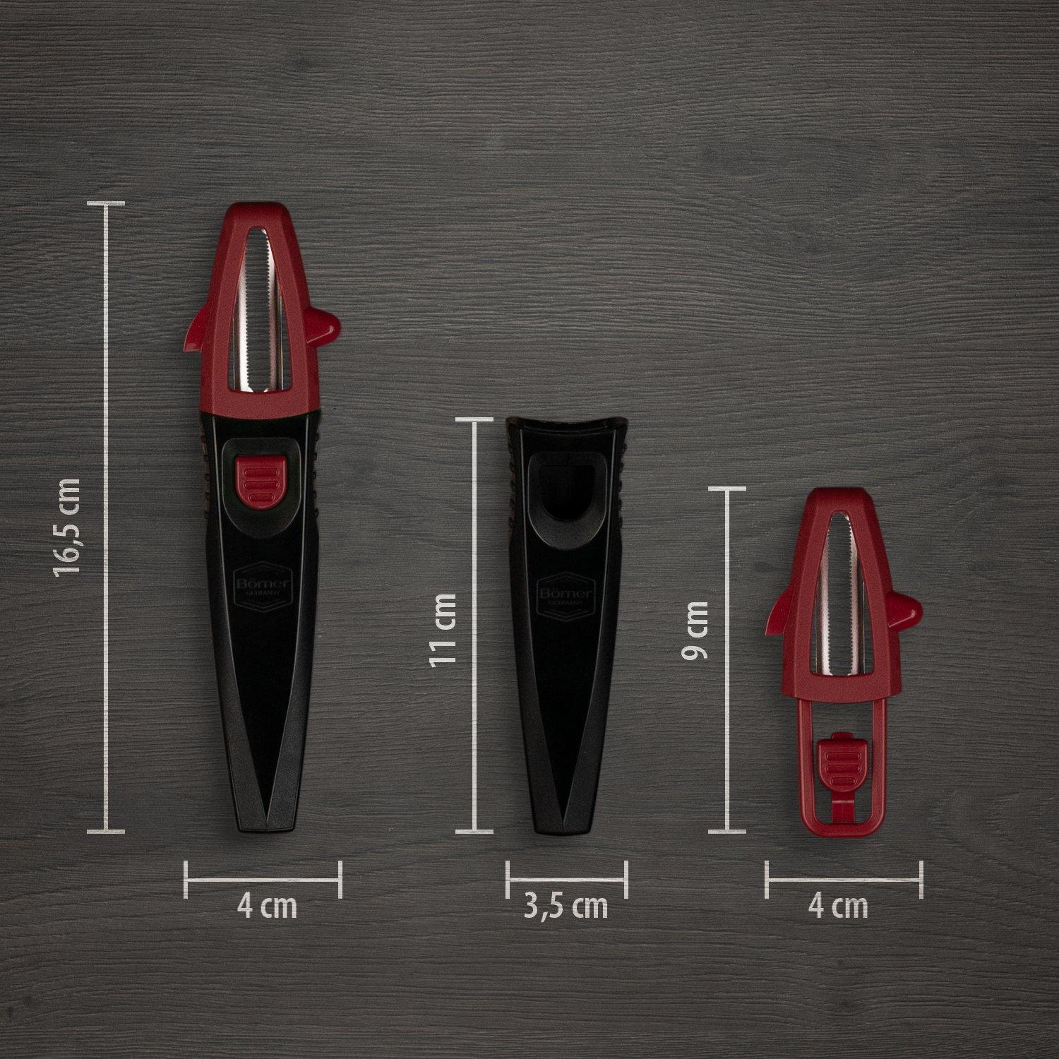 Genius Set di 3 pelapatate rosso  