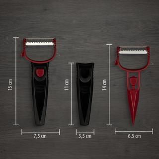 Genius Lot de 3 multi éplucheurs rouge  