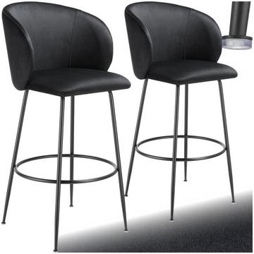 Chaise de bar LUANA en velours rembourré