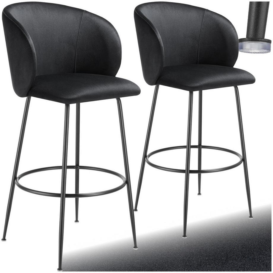 Tectake Chaise de bar LUANA en velours rembourré  