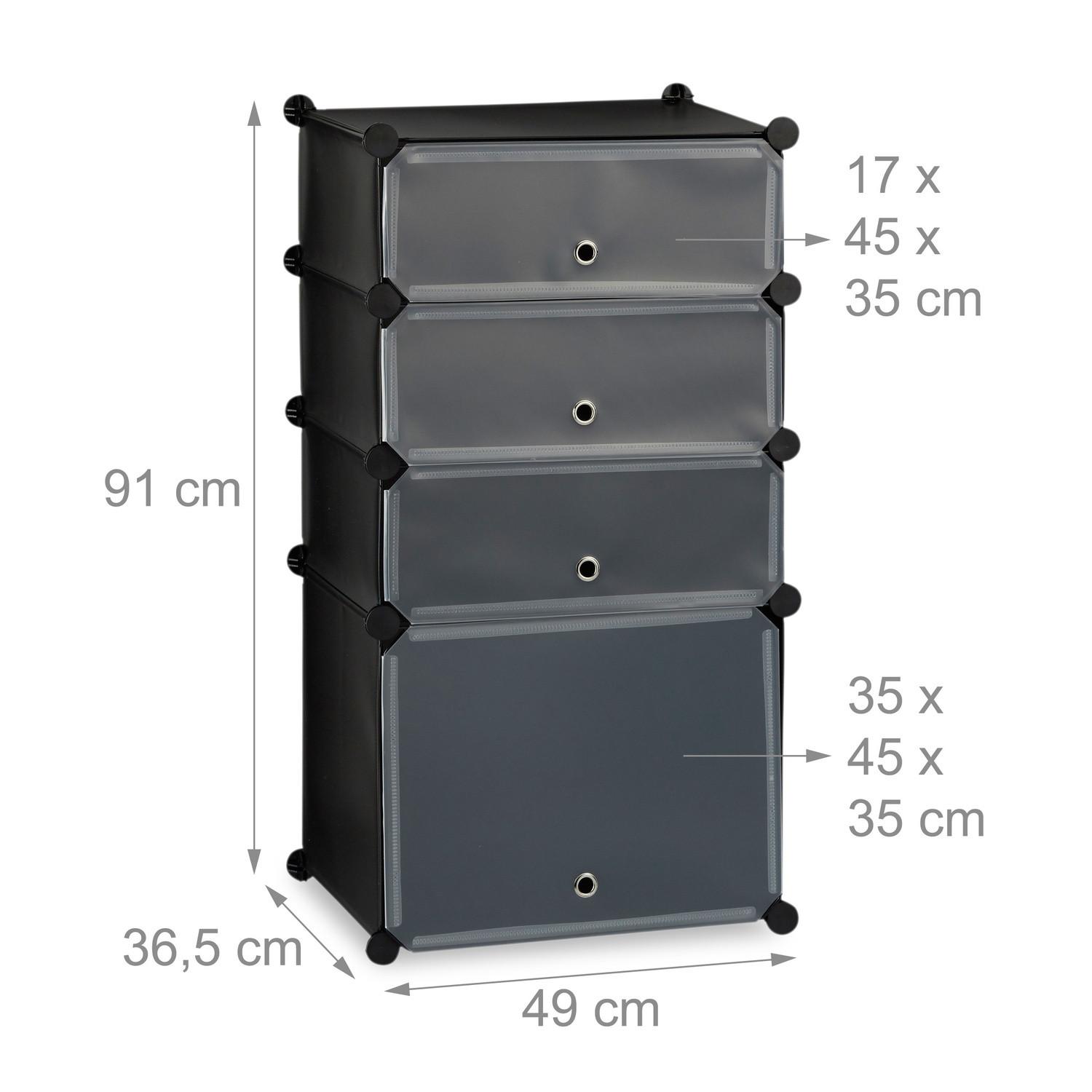 B2X Ripiano per scarpe in plastica con 4 scomparti  