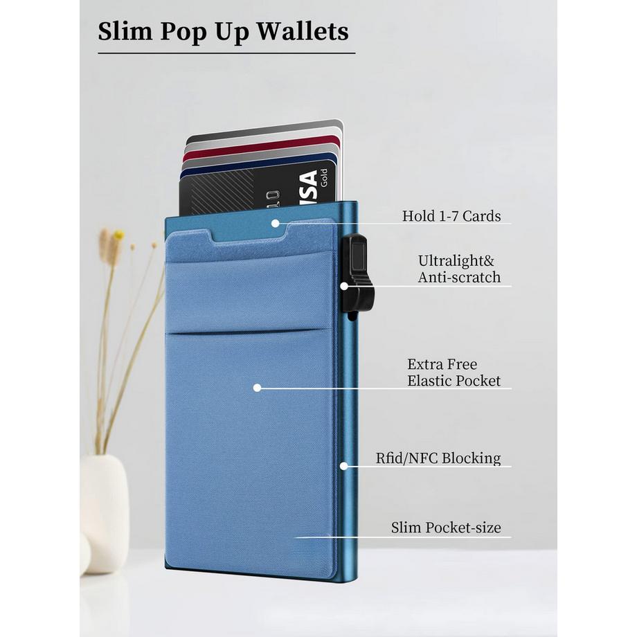 Only-bags.store Minimalistische Pop Up Brieftasche RFID Schutz Kartenhalter  