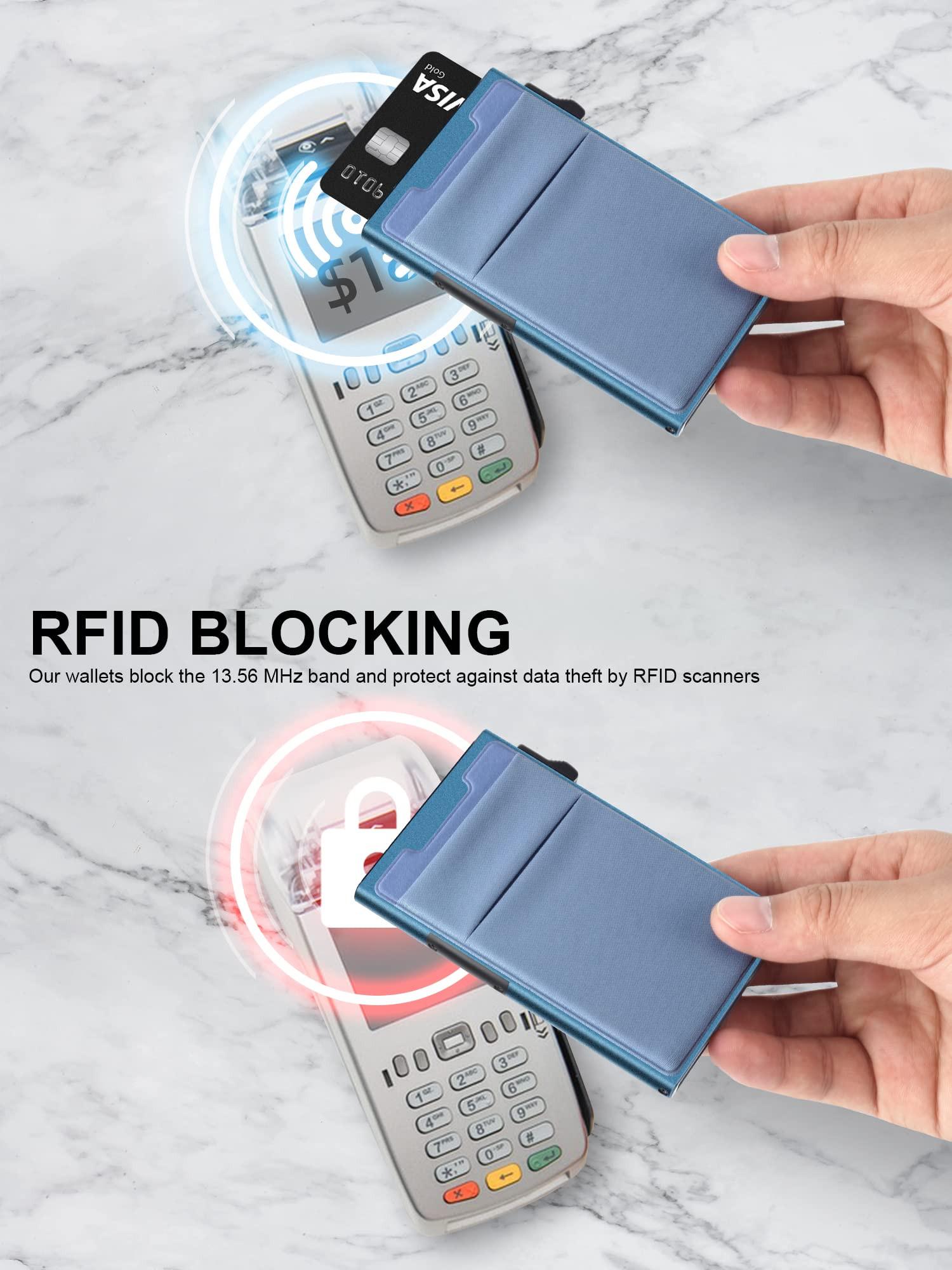 Only-bags.store Minimalistische Pop Up Brieftasche RFID Schutz Kartenhalter  