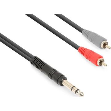 Vonyx CX328-1 cavo audio 1,5 m 6.35mm 2 x RCA Nero