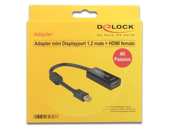 DeLock  DeLOCK 62613 câble vidéo et adaptateur 0,2 m Mini DisplayPort HDMI Type A (Standard) Noir 