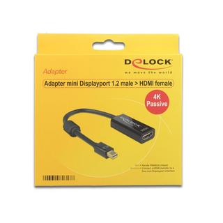 DeLock  DeLOCK 62613 câble vidéo et adaptateur 0,2 m Mini DisplayPort HDMI Type A (Standard) Noir 