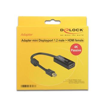 DeLOCK 62613 câble vidéo et adaptateur 0,2 m Mini DisplayPort HDMI Type A (Standard) Noir