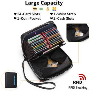 Only-bags.store Lederportemonnaie mit Reissverschluss und RFID-Schutz  