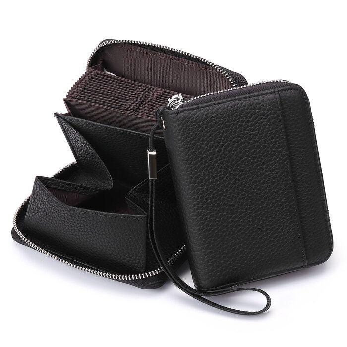 Only-bags.store Lederportemonnaie mit Reissverschluss und RFID-Schutz  