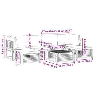 VidaXL Salon de jardin bois  